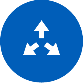 Core Values Evangelism icon with three arrows facing outward