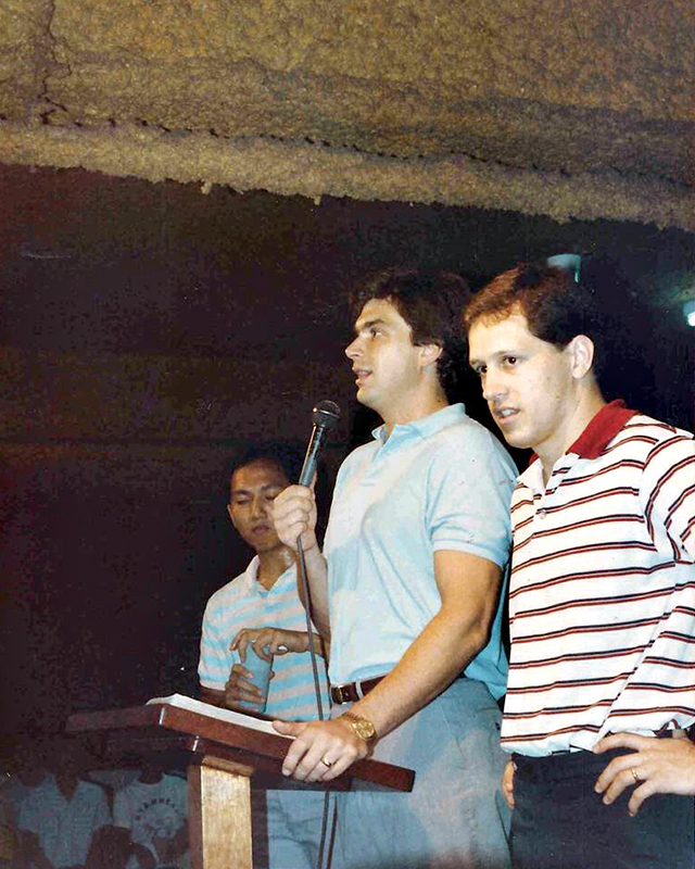 Rice Broocks and Steve Murrell preaching in Manila