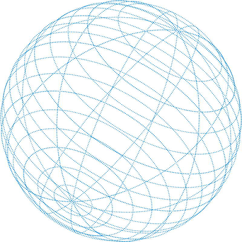 Blue outlined globe