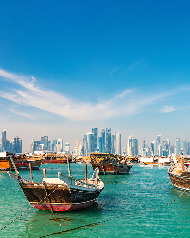 Middle East docked boats