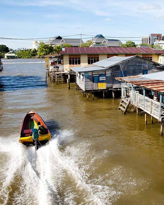 Southeast Asia stilted homes in Brunei